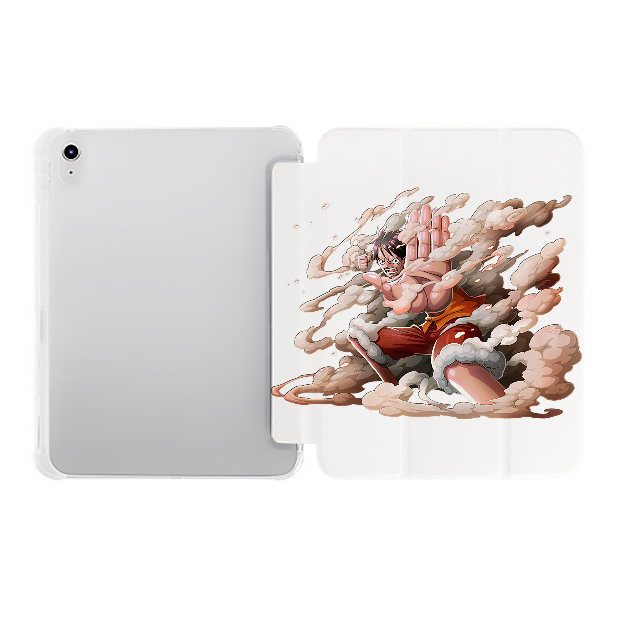 （画像用） ワンピース モンキー・D・ルフィ ONE PIECE Monkey D. Luffy IPad ケース ペン収納付き 三つ折りスタンド PUレザー×シリコン 対応機種9.5/10.5/10.9インチ